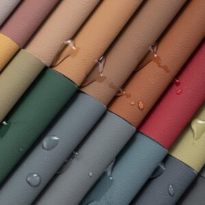 Colorful leather textures with water droplets